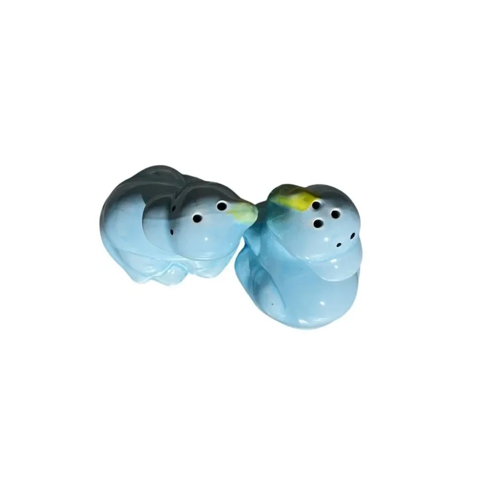 Blue Dinosaur Vintage Salt and Pepper Shakers